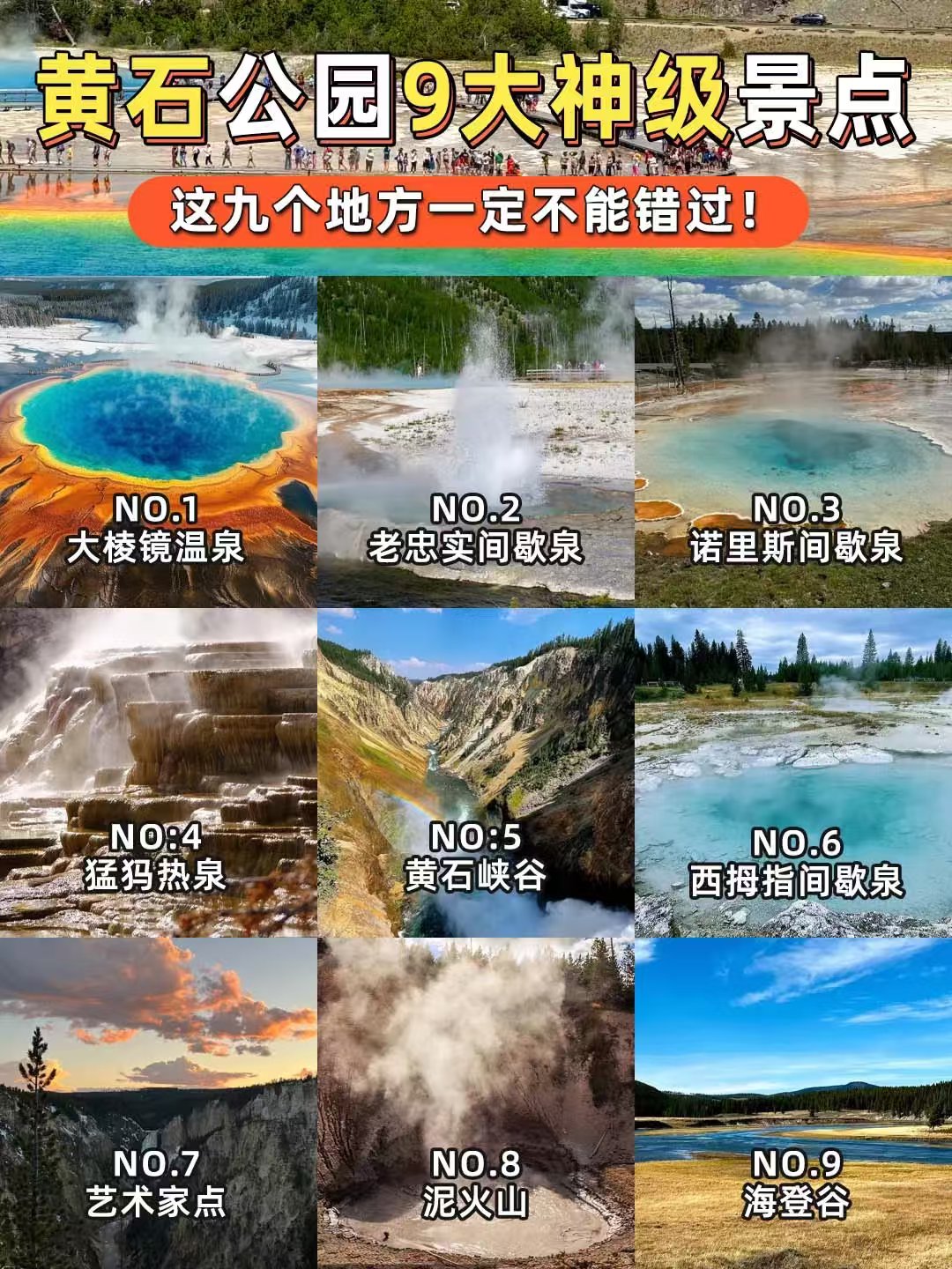 2025黄石公园9大必打卡景点全攻略第一期✨ 图 1