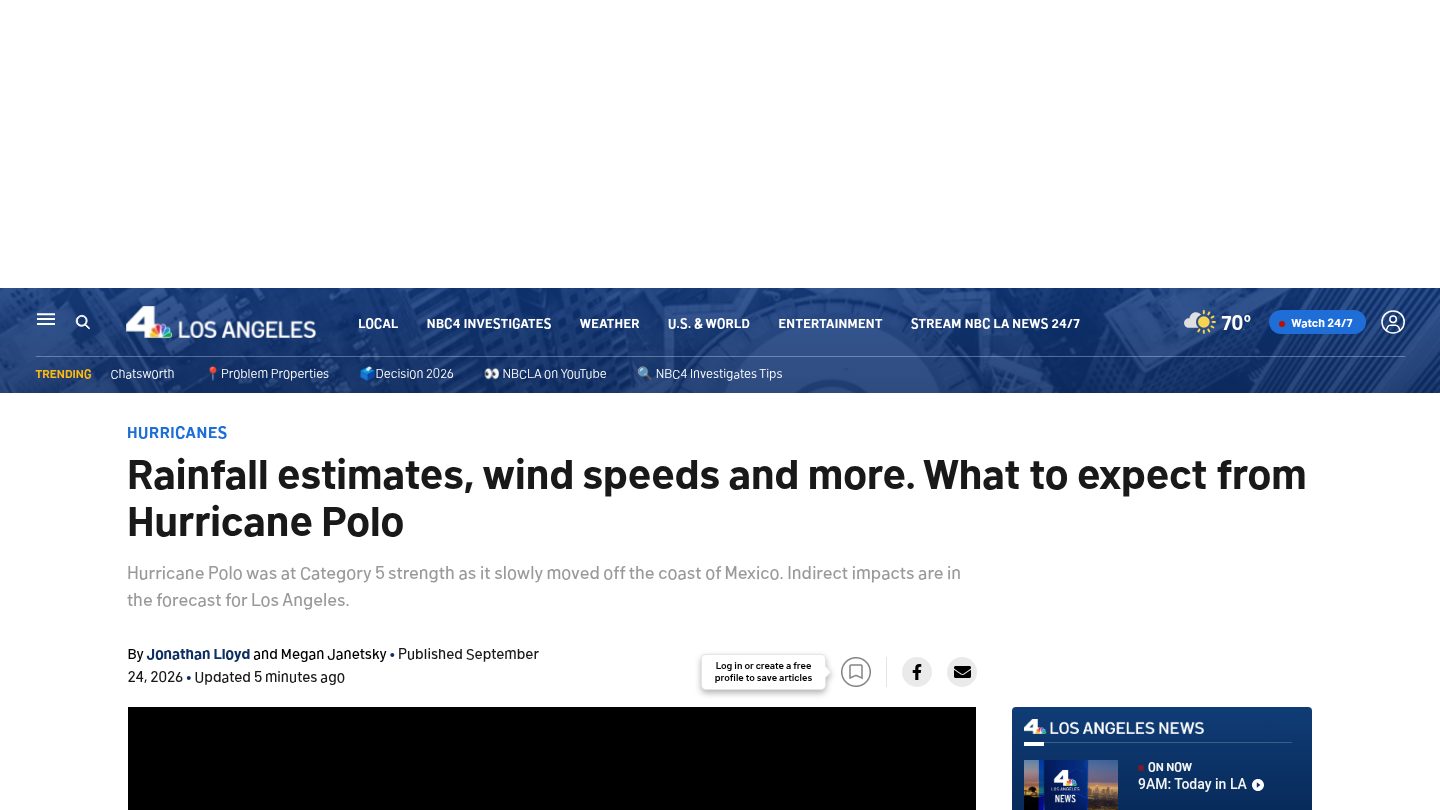 Rainfall estimates, wind speeds and more. What to expect from Hurricane Polo