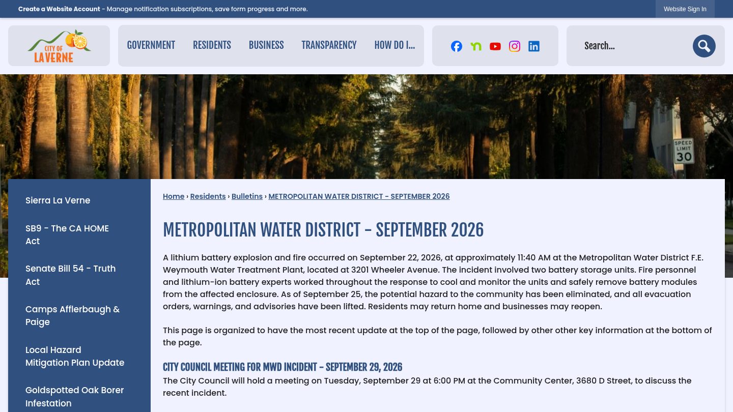 METROPOLITAN WATER DISTRICT - SEPTEMBER 2026