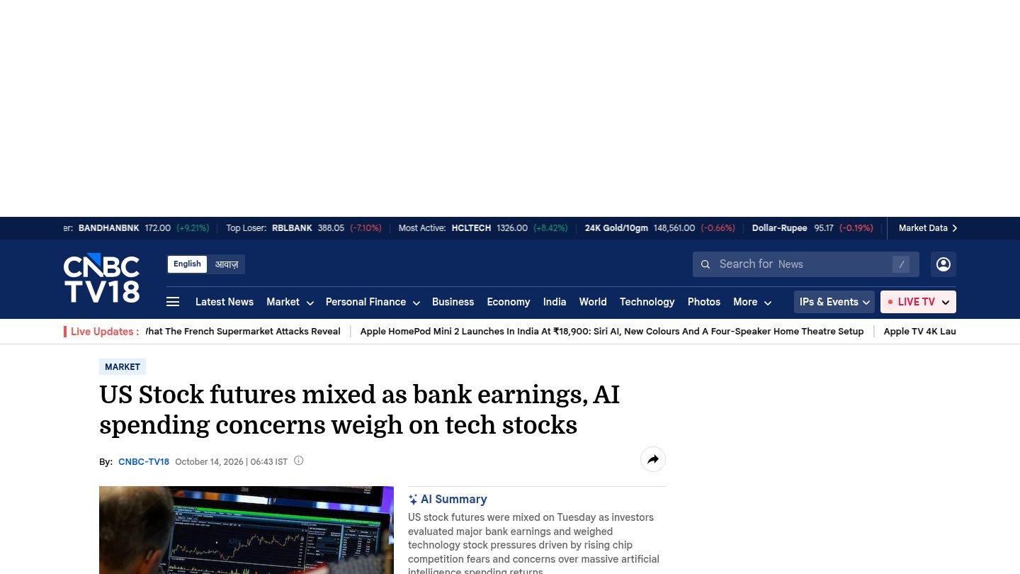 JPM +1% premarket; GS +3.3%; KBW index -12% from peak