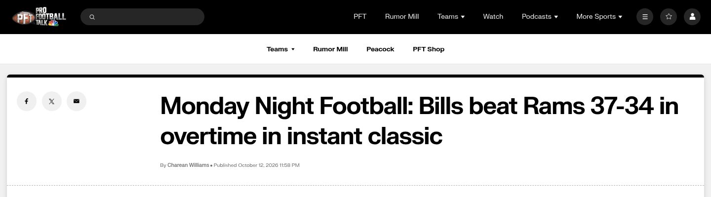 Bills beat Rams 37-34 in overtime in instant classic