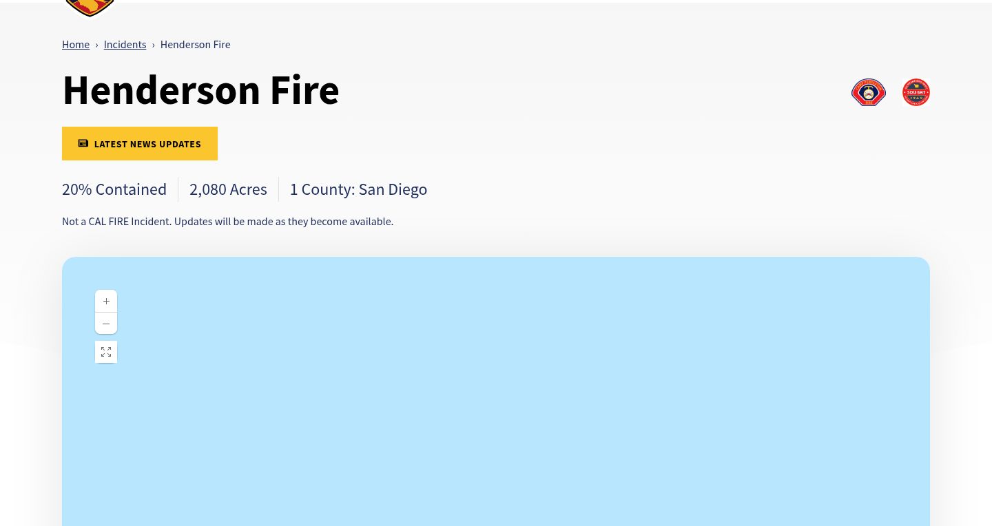 Henderson Fire — 2,080 acres / 20% contained(10/16 19:38 更新)