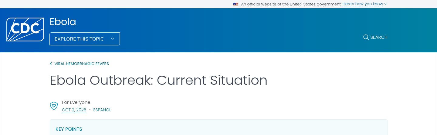 Ebola Outbreak: Current Situation