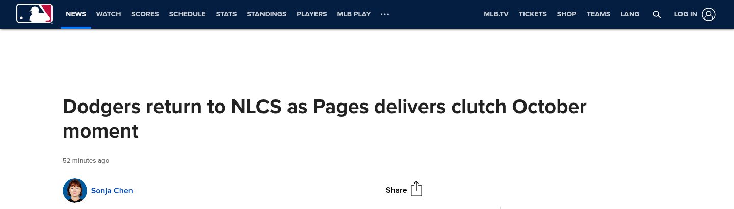 Dodgers return to NLCS as Pages delivers clutch October moment