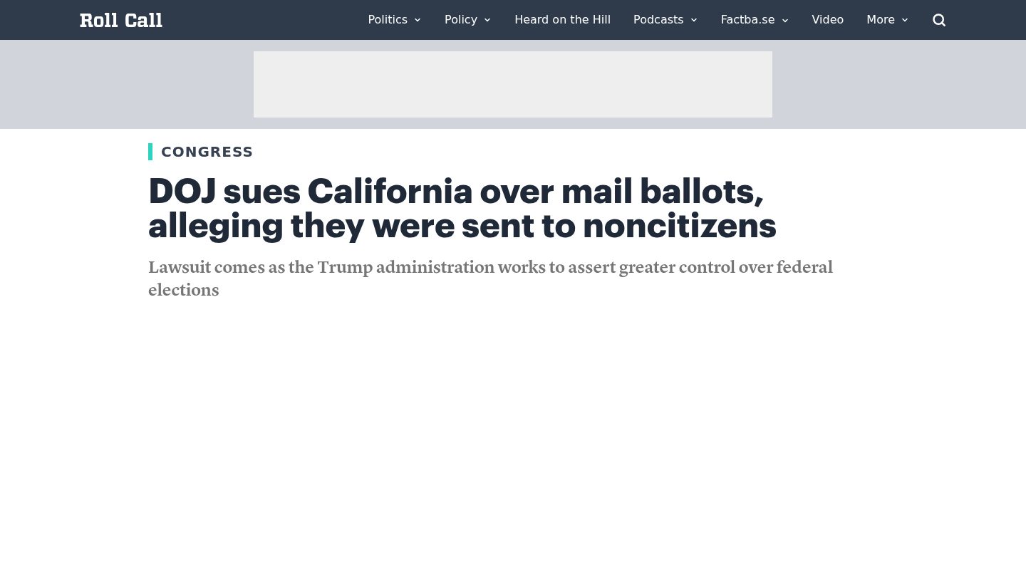 DOJ sues California over mail ballots, alleging they were sent to noncitizens