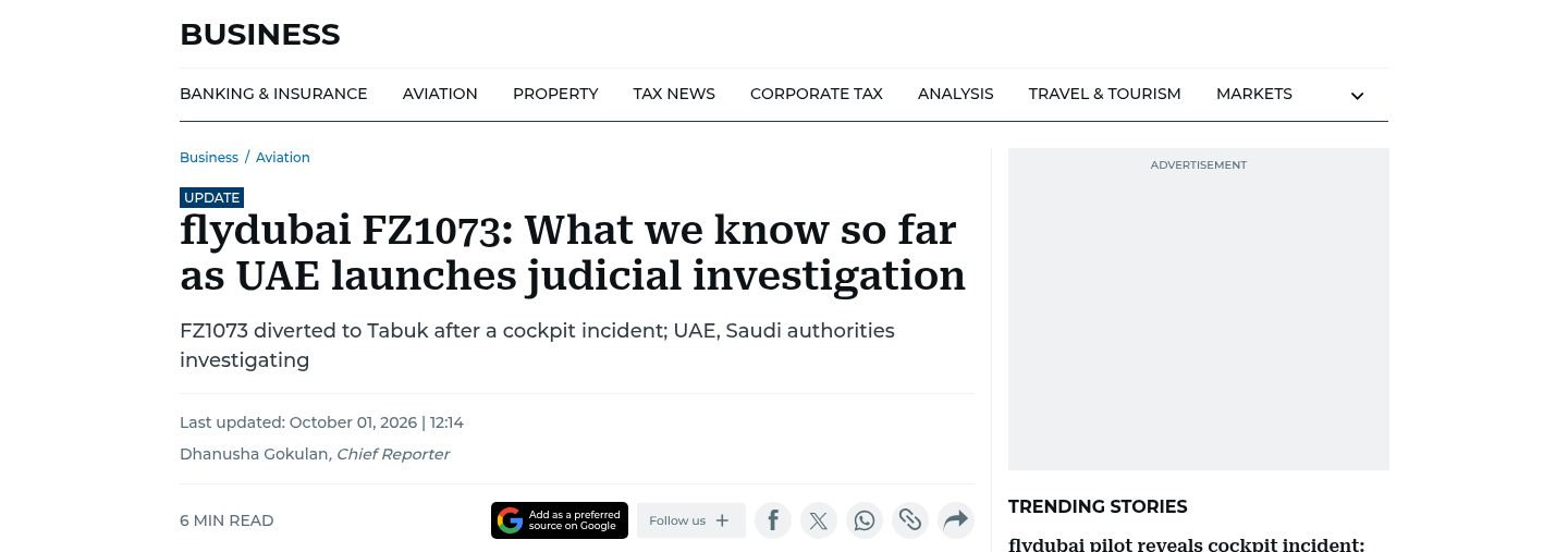 Flydubai FZ1073: what happened on board and what we know so far