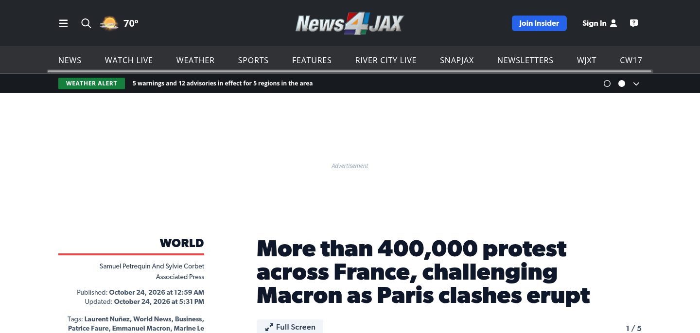 More than 400,000 protest across France