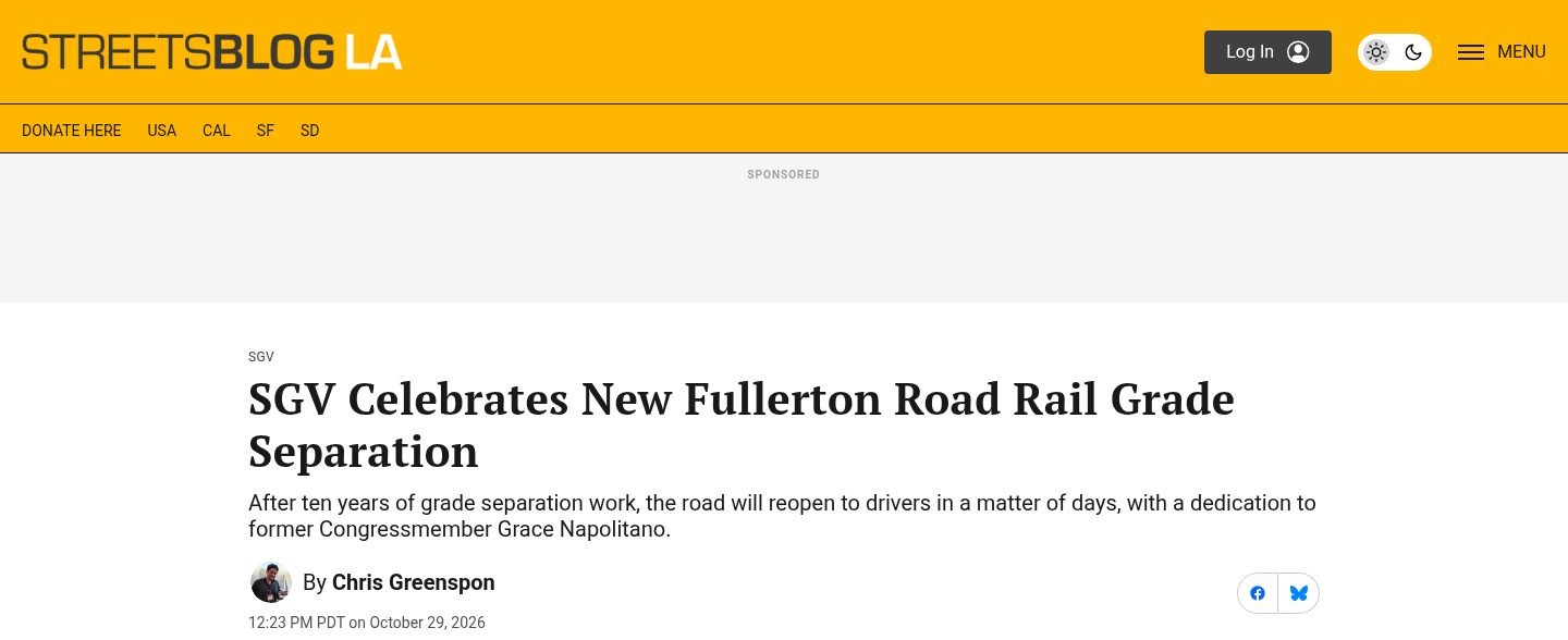 SGV Celebrates New Fullerton Road Rail Grade Separation