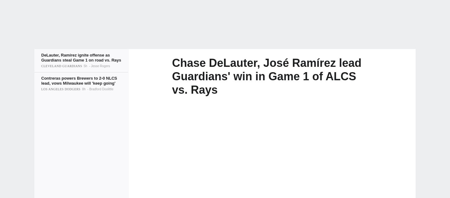 Guardians come from behind to beat Rays in Game 1 of ALCS(7-3)