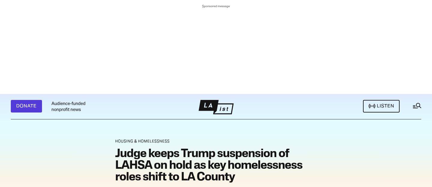Judge keeps Trump suspension of LAHSA on hold as key homelessness roles shift to LA County