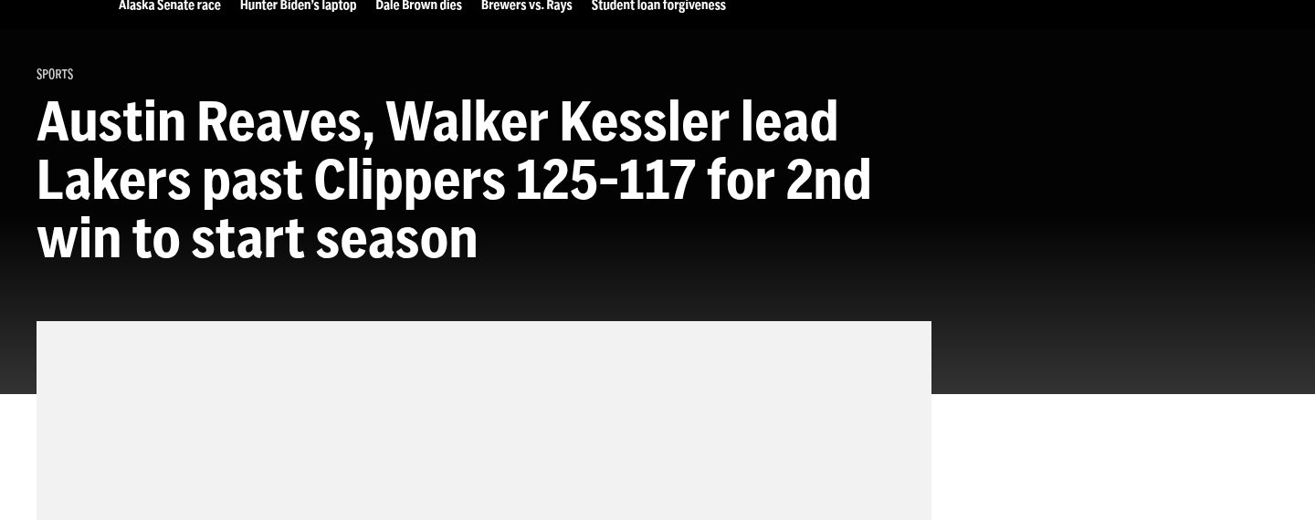 Reaves/Kessler lead Lakers past Clippers 125-117