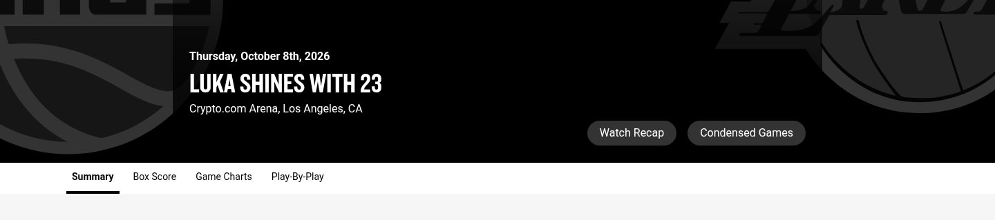 Sacramento Kings vs Los Angeles Lakers Oct 8, 2026 Game Summary