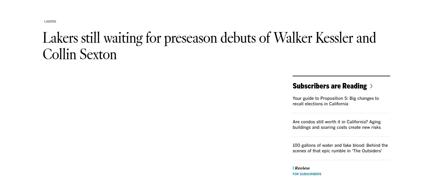 Lakers still waiting for preseason debuts of Walker Kessler and Collin Sexton