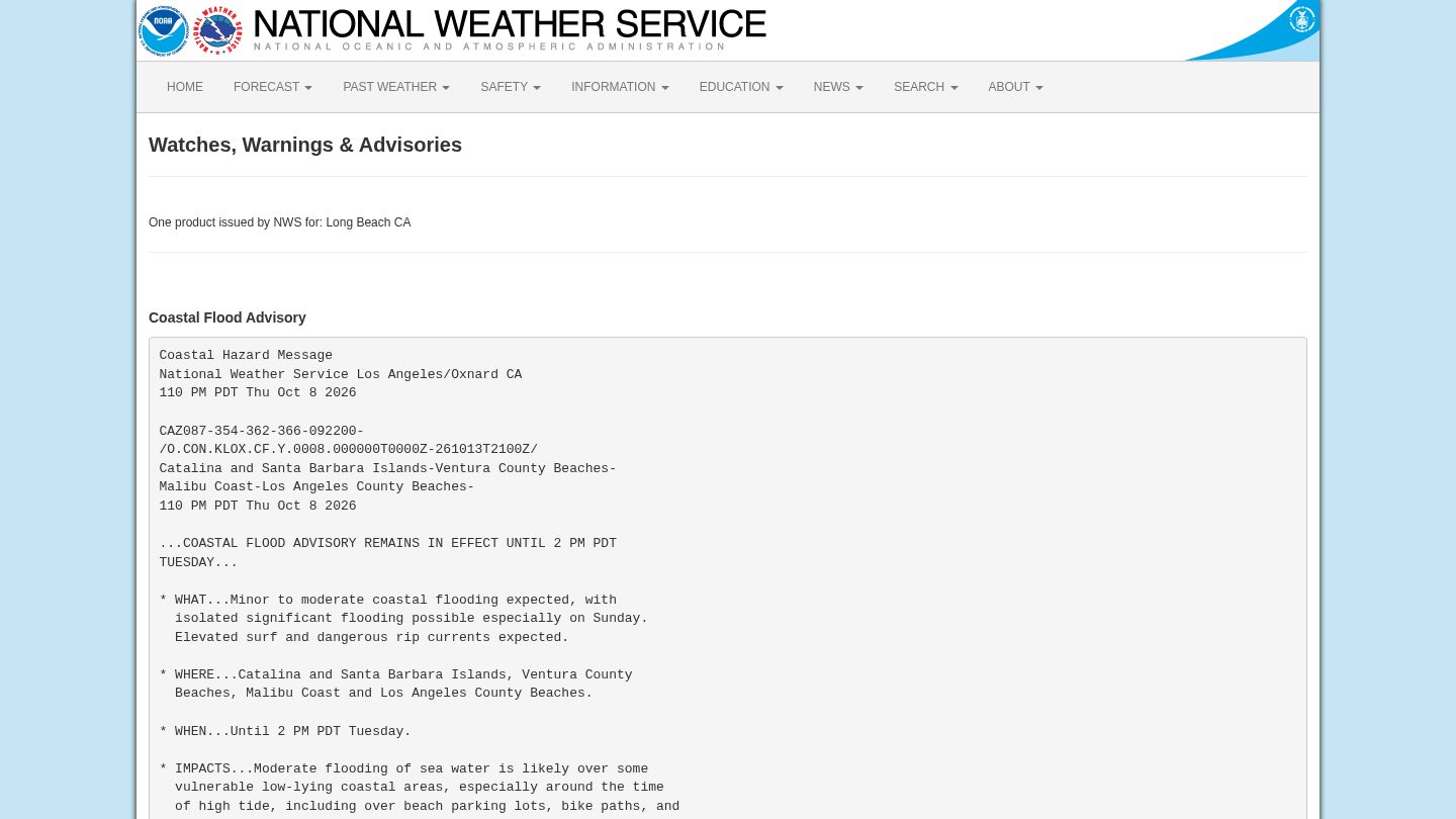 Coastal Flood Advisory