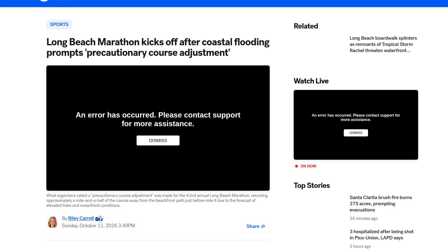 Long Beach Marathon kicks off after coastal flooding prompts 'precautionary course adjustment'