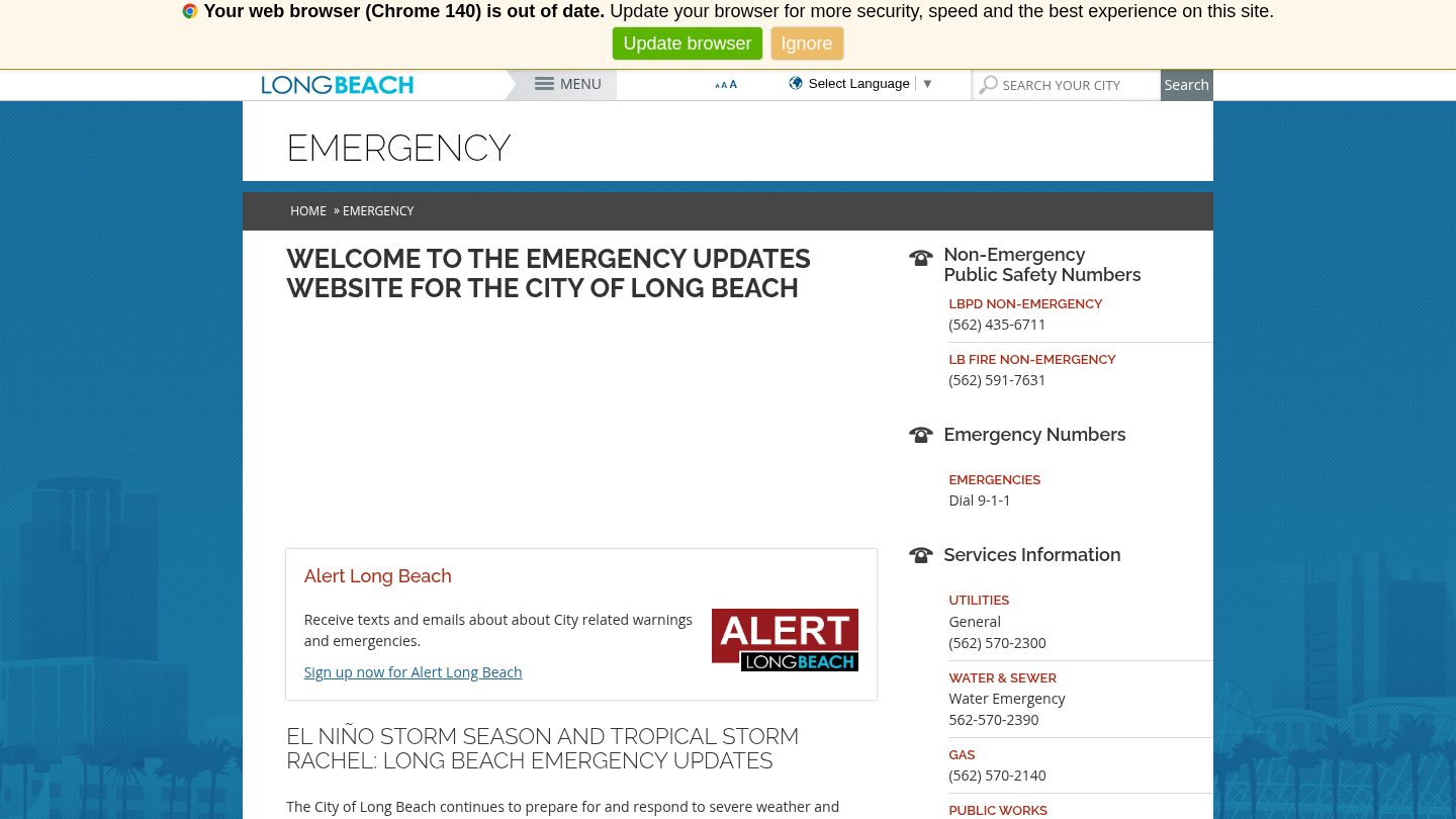 Long Beach Emergency Updates