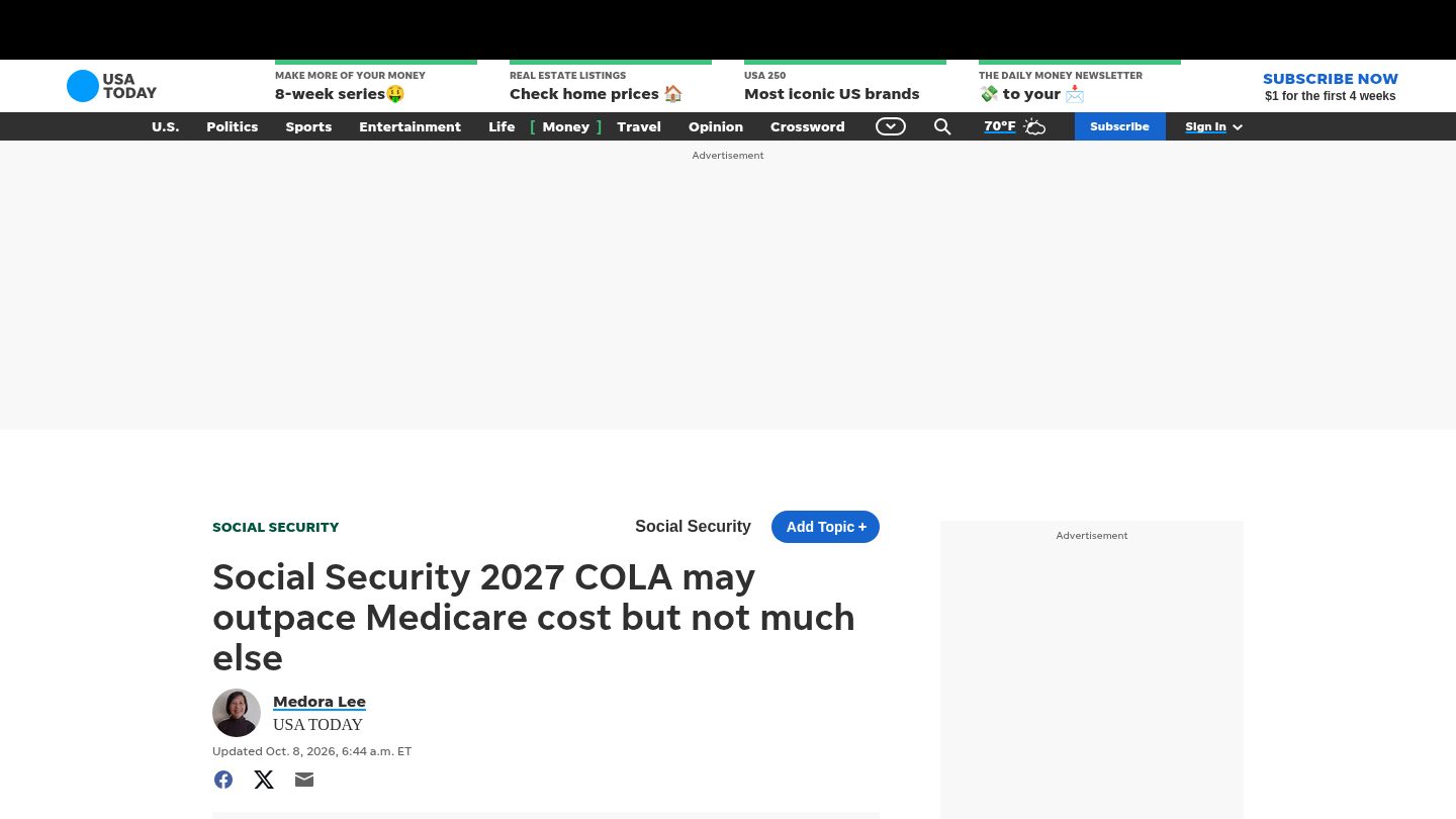 2027 Social Security COLA may outpace Medicare cost, but other costs may eat into it