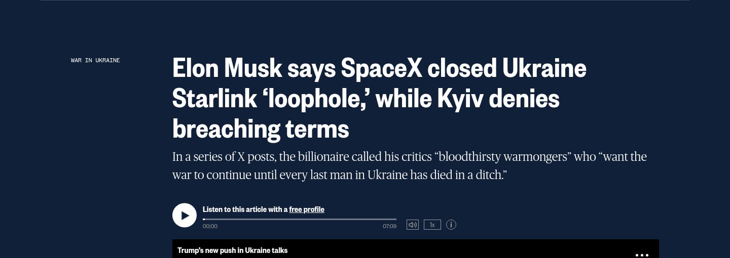 Musk: SpaceX closed Starlink loophole