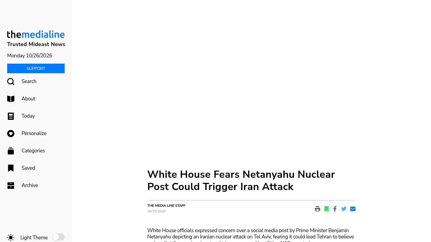 White House Fears Netanyahu Nuclear Post Could Trigger Iran Attack