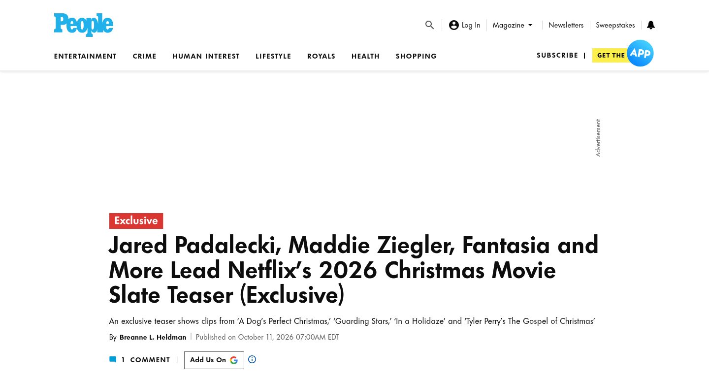 Jared Padalecki, Maddie Ziegler, More Lead Netflix 2026 Christmas Movies
