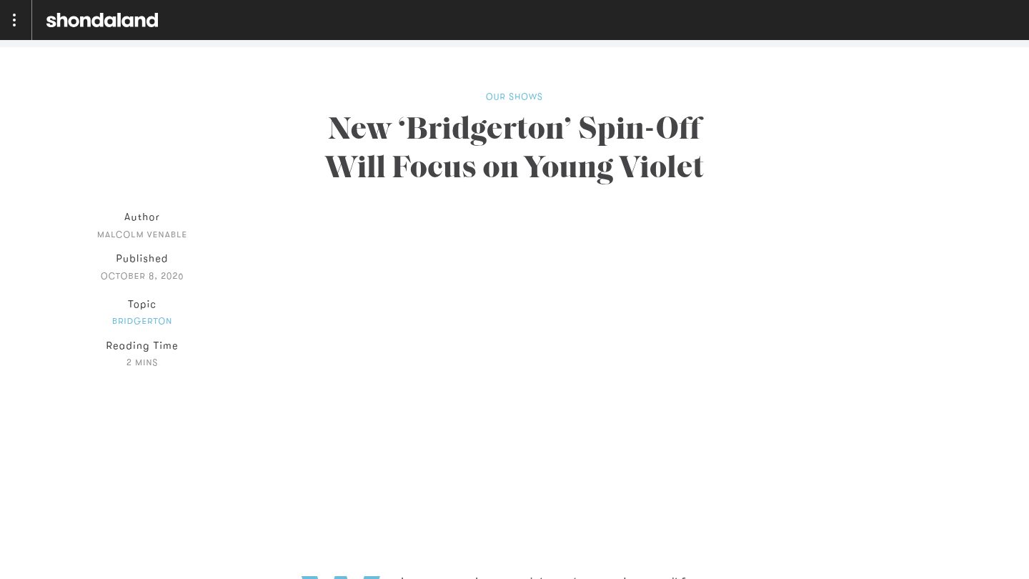 New ‘Bridgerton’ Spin-Off Will Focus on Young Violet