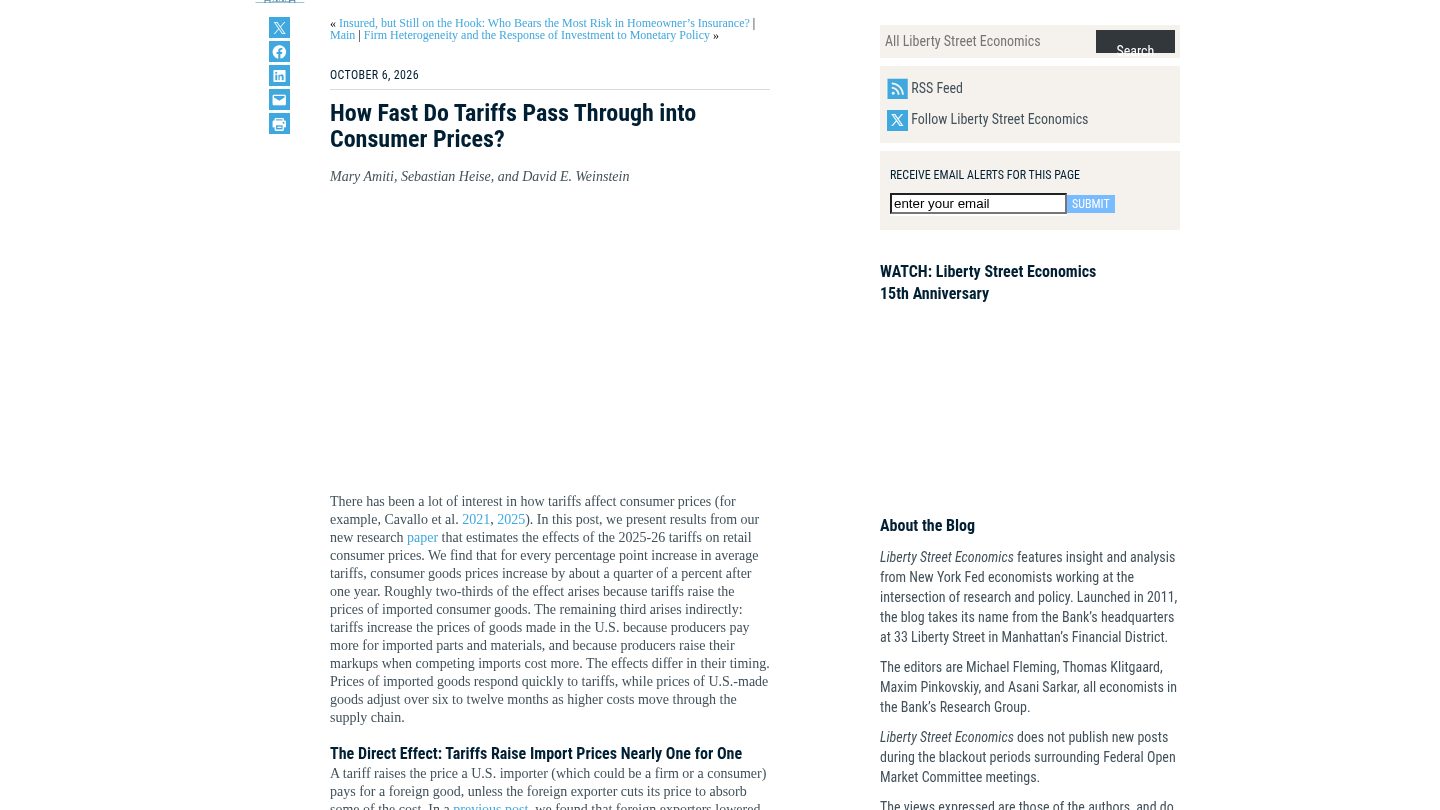 How Fast Do Tariffs Pass Through into Consumer Prices?
