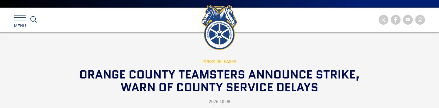 Orange County Teamsters Announce Strike, Warn of County Service Delays