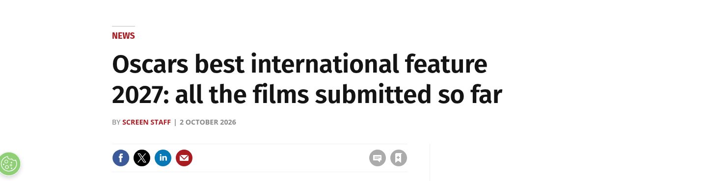 Oscars best international feature 2027: all the films submitted so far