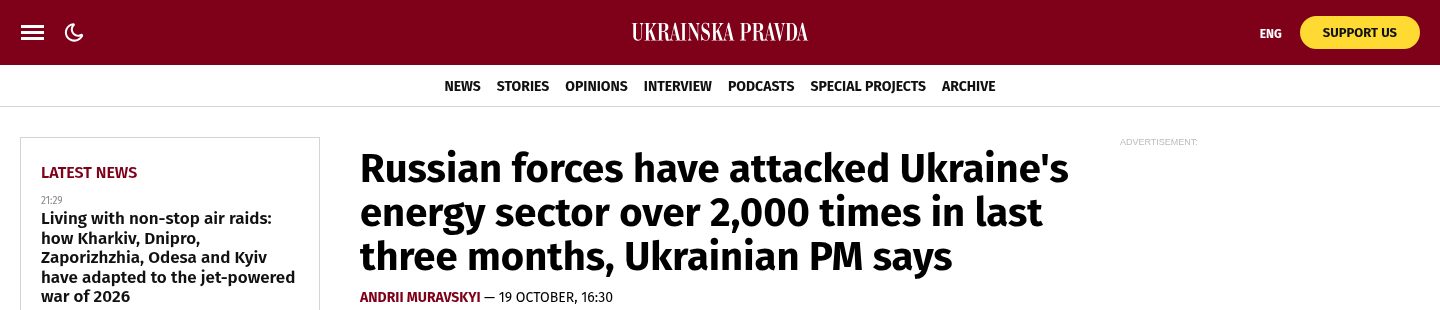Russia keeps hitting Ukraine's power grid(28 critical facilities)