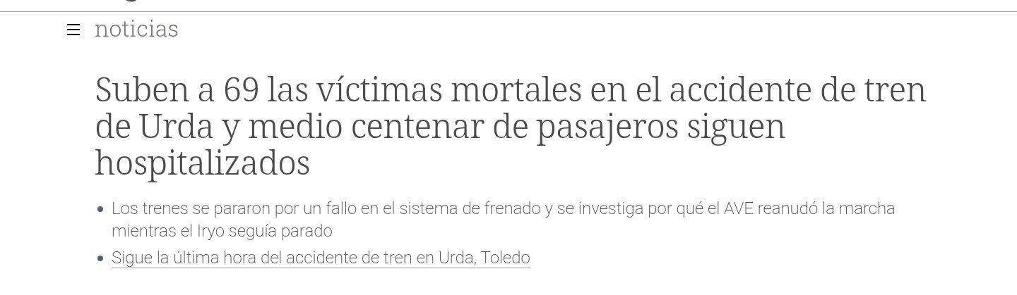 Suben a 69 las víctimas mortales en el accidente de tren de Urda y medio centenar de pasajeros siguen hospitalizados