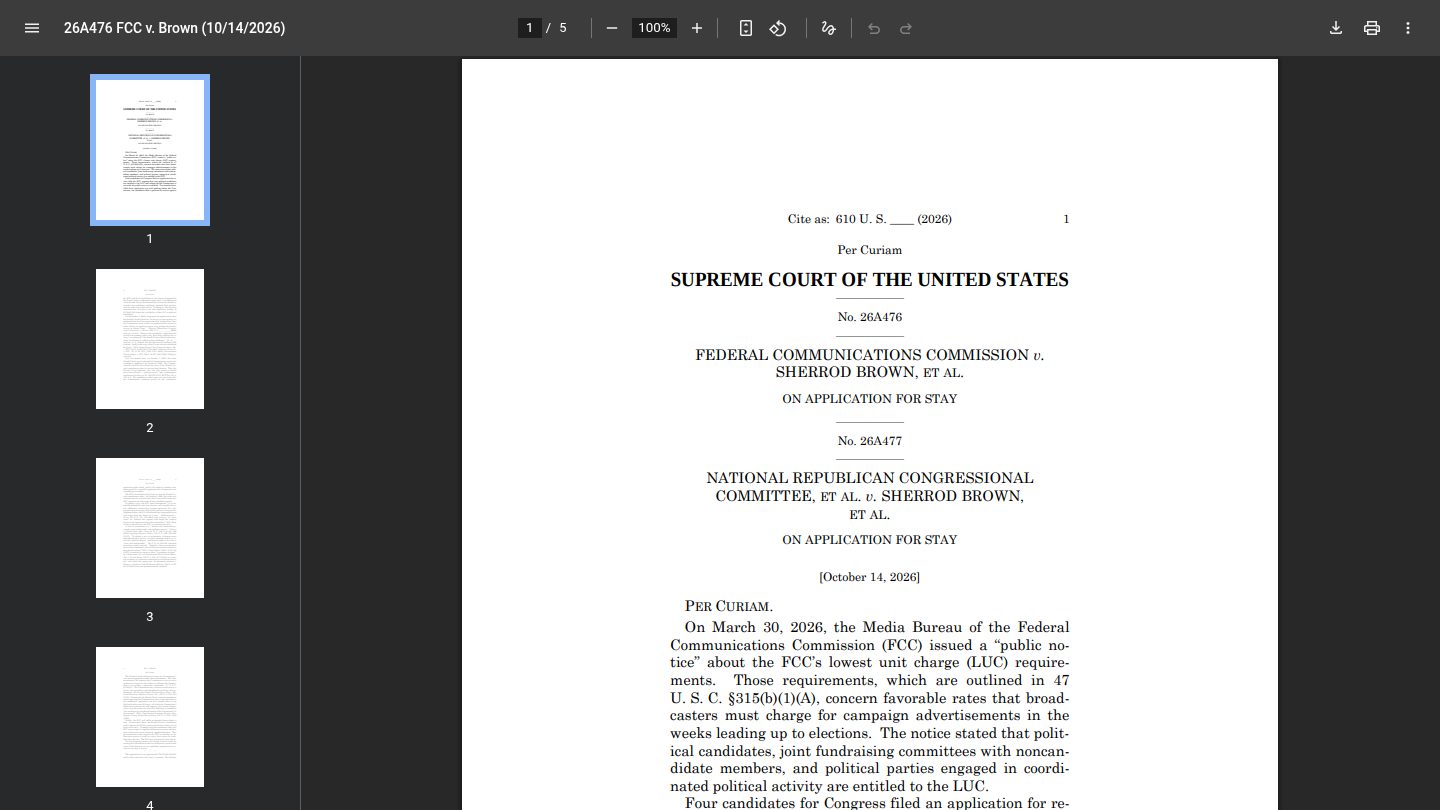 FCC v. Brown (10/14/2026) — Per Curiam