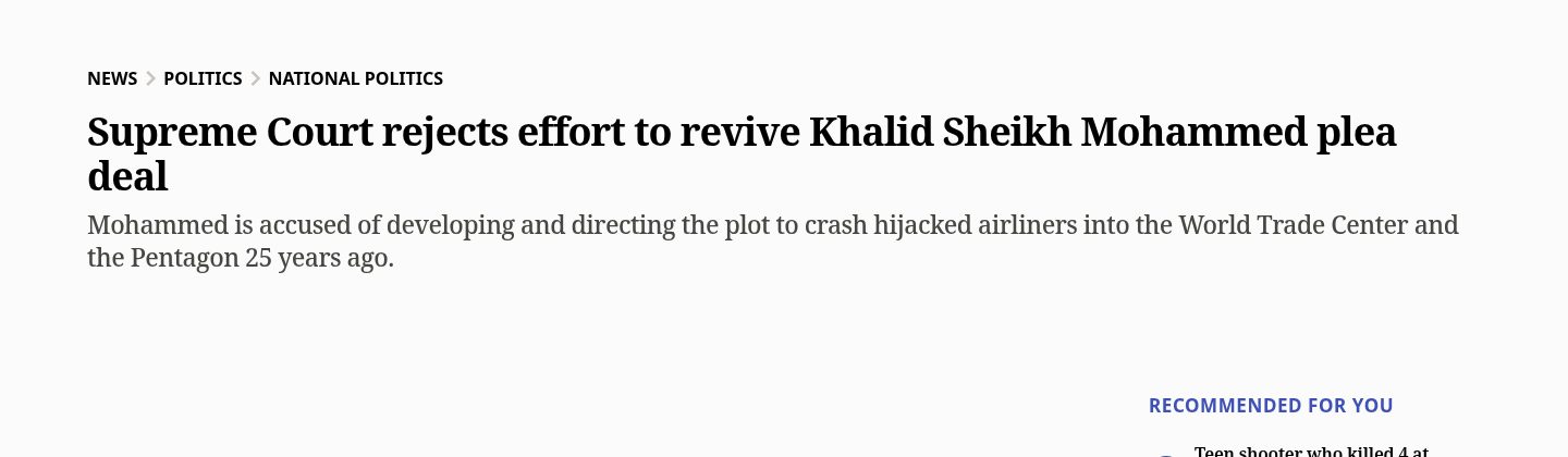 Supreme Court reject accused 9/11 masterminds bid to dodge 案件 trial