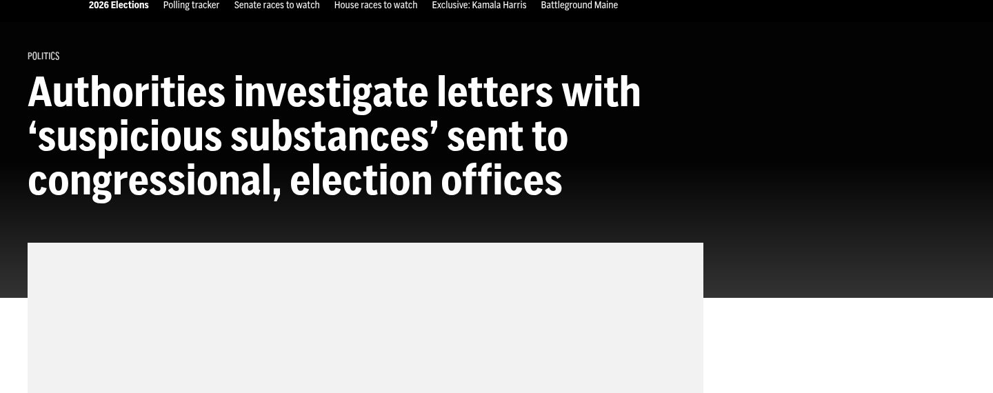 Authorities investigating letters with 'suspicious substances'