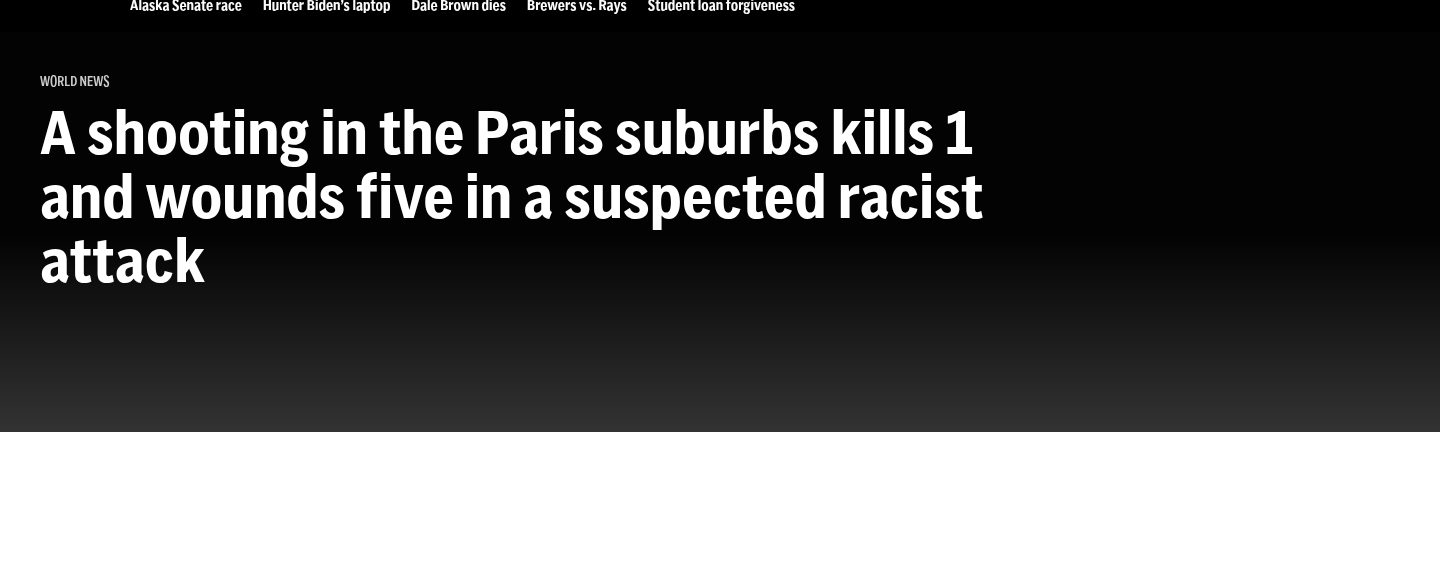 Paris suburb shooting: 1 killed, 5 wounded(PNAT/ Kevin T.口径)