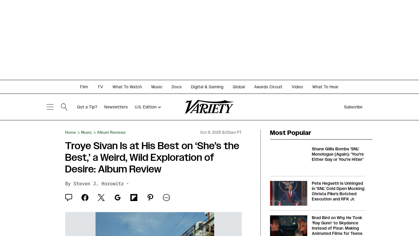 Troye Sivan Is at His Best on 'She's the Best,' a Weird, Wild Exploration of Desire: Album Review