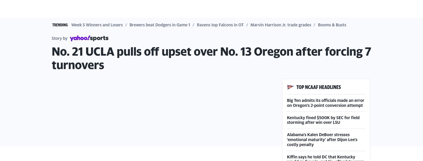 No. 21 UCLA pulls off upset over No. 13 Oregon after forcing 7 turnovers