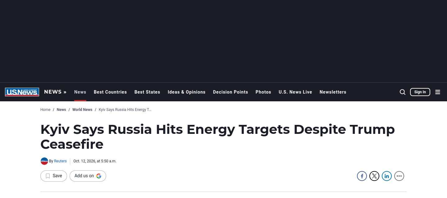 Ukraine Accuses Russia of Violating Trump's Energy Ceasefire as EU Imposes New Sanctions