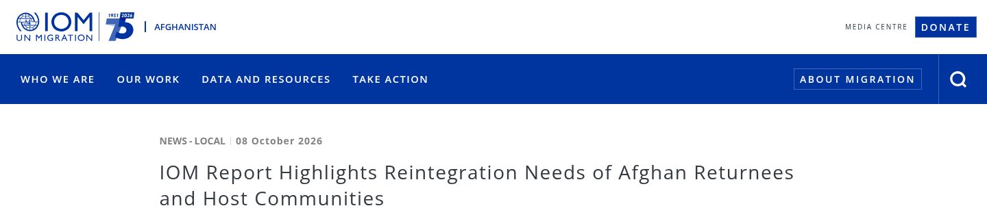IOM Report Highlights Reintegration Needs of Afghan Returnees and Host Communities