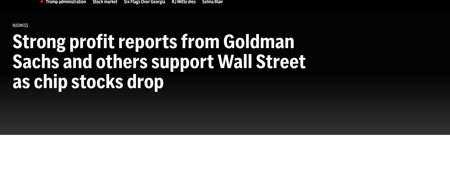 Wall Street mixed in early trading as big US banks report, chip stocks fall again